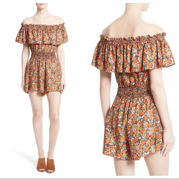 Rebecca Taylor Off Shoulder Moonlight Romper Size 10 NWOT - Picture 1 of 12